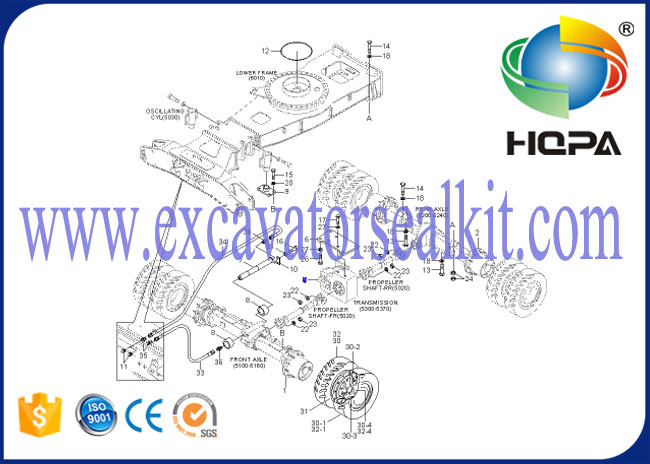Hyundai Excavator R200W-7A R200W-7 R210W-9S रोबेक्स ट्रांसमिशन # 81N6-40030