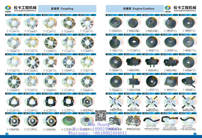 हिताची, कोबेल्को HD250-5 / 7, EX60-1 / 3, EX90, SK60-1 / 3, SH60, SK60-6 के लिए 30AS कपलिंग, रबर