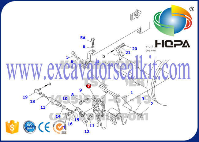 खुदाई इंजन पार्ट्स PC120-6 थ्रोटल मोटर 7834-40-2002 7834-40-2001 7834-40-2000