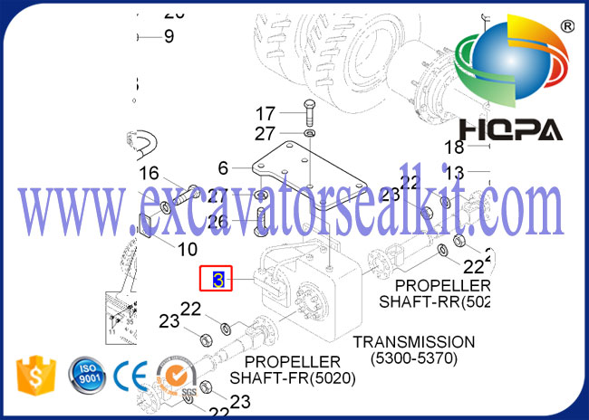 Hyundai Excavator R200W-7A R200W-7 R210W-9S रोबेक्स ट्रांसमिशन # 81N6-40030