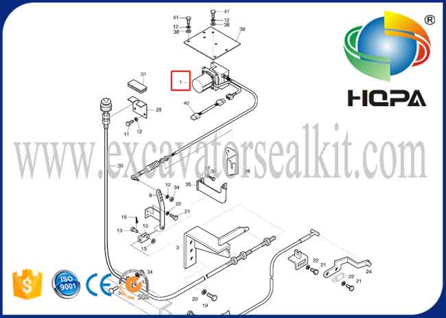 डेवू एक्सकेवेटर DH220-5 के लिए खुदाई थ्रोटल मोटर 2523-9014