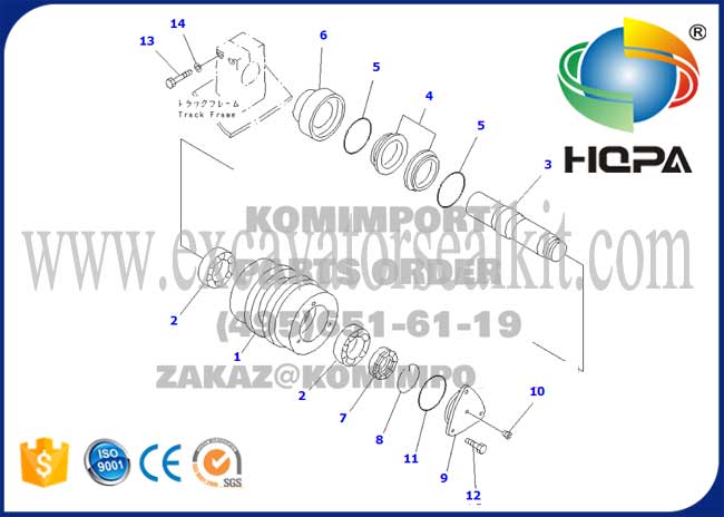 20Y-30-00022 20Y3000022 कैरियर रोलर कोमात्सु PC200-5 PC200-6